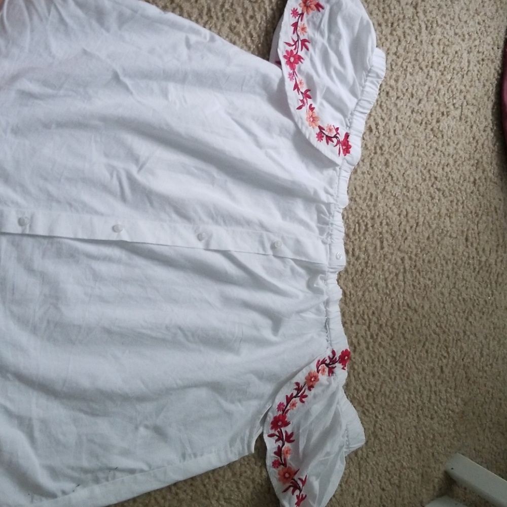 Off the shoulder white blouse